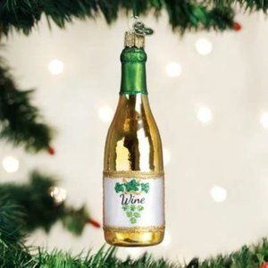 White Wine Bottle Old World Christmas Ornament